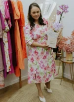 Vestido Lorena Floral em Crepe Georgette - Querem Vestidos - Imagem 11