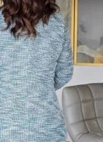 Vestido Tubinho Verde Manga Longa em Tweed Paola - Querem Vestidos - Imagem 7