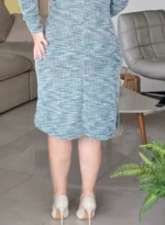 Vestido Tubinho Verde Manga Longa em Tweed Paola - Querem Vestidos - Imagem 9