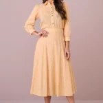 Conjunto Amarelo Maxi Midi Bordado Julia Tatá Martello