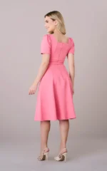 Vestido na Vestido na Alfaiataria Veneza Godê Decote Quadrado Celia - Tatá Martello - Imagem 3