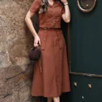 Conjunto Midi no Linho Evasê Itany - Tata Martello