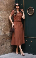 Conjunto Midi no Linho Evasê Itany - Tata Martello