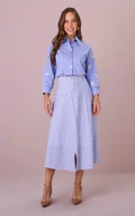 Saia Maxi Midi no Tricoline Listrada Julia - Tata Martello - Imagem 6