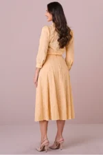 Conjunto Amarelo Maxi Midi Bordado Julia Tatá Martello - Imagem 3
