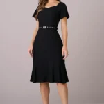 Vestido Decote Princesa acompanha Cinto Exclusivo no Crepe Rayon Lena- Tatá Martello