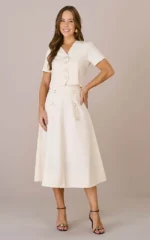 Conjunto Midi no Linho Evasê Itany - Tata Martello