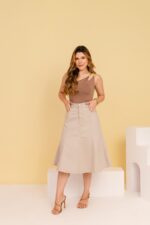 Saia Sofia Bege - Imagem 4