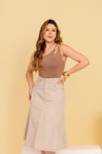 Saia Sofia Bege - Imagem 5