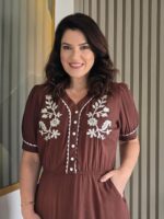 Vestido Evasê com Frente Bordada - Imagem 3