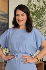 Vestido Azul Serenity em Viscose Valentina - Querem Vestidos - Imagem 4