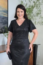 Vestido Preto Tubinho com Brilho Alena - Querem Vestidos - Imagem 7