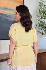 Vestido Amarelo Manteiga em Viscose Valentina - Querem Vestidos - Imagem 5
