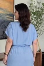 Vestido Azul Serenity em Viscose Valentina - Querem Vestidos - Imagem 5