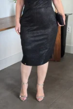 Vestido Preto Tubinho com Brilho Alena - Querem Vestidos - Imagem 5
