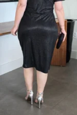 Vestido Preto Tubinho com Brilho Alena - Querem Vestidos - Imagem 4