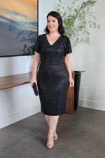 Vestido Preto Tubinho com Brilho Alena - Querem Vestidos - Imagem 3
