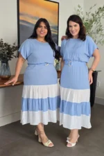 Vestido Azul Serenity em Viscose Valentina - Querem Vestidos - Imagem 9