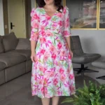 Vestido Lorena Floral em Crepe Georgette - Querem Vestidos