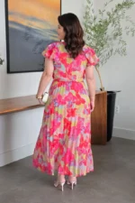 Vestido Selena Floral Plissado em Chiffon - Querem Vestidos - Imagem 12