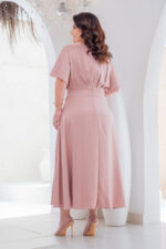 Vestido Midi Élise Rose em Crepe Acetinado - Lecler - Imagem 3