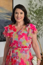 Vestido Selena Floral Plissado em Chiffon - Querem Vestidos - Imagem 11