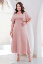 Vestido Midi Élise Rose em Crepe Acetinado - Lecler - Imagem 5