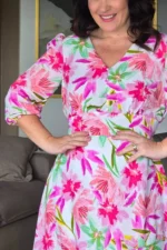 Vestido Lorena Floral em Crepe Georgette - Querem Vestidos - Imagem 7