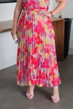 Vestido Selena Floral Plissado em Chiffon - Querem Vestidos - Imagem 7
