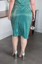 Vestido Verde Tubinho com Brilho Alena - Querem Vestidos - Imagem 4