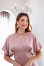 Vestido Midi Élise Rose em Crepe Acetinado - Lecler - Imagem 10