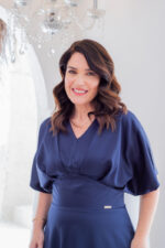 Vestido Midi Élise Azul Marinho em Crepe Acetinado - Lecler - Imagem 5