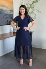 Vestido Azul Marinho em Tule Diana - Querem Vestidos