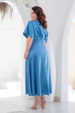 Vestido Midi Élise Azul Serenity em Crepe Acetinado - Lecler - Imagem 4