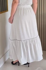 Vestido Estela Branco Bordado em Viscolinho - Querem Vestidos - Imagem 8